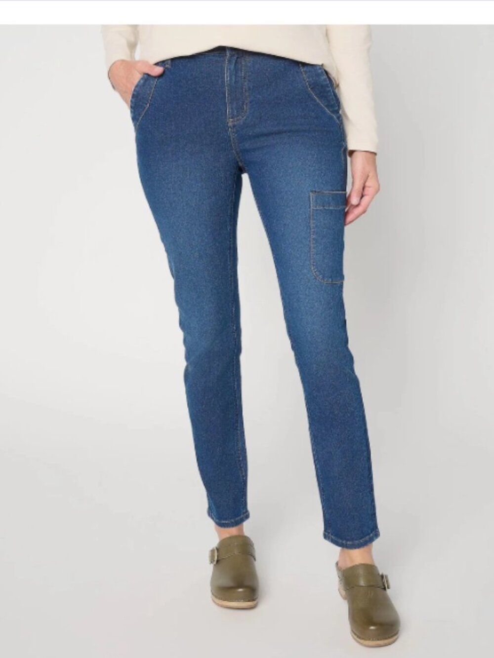 Denim & Co. Regular Indigo Classic Stretch Slim Leg Ankle Jeans - Size: 10 - NIP
